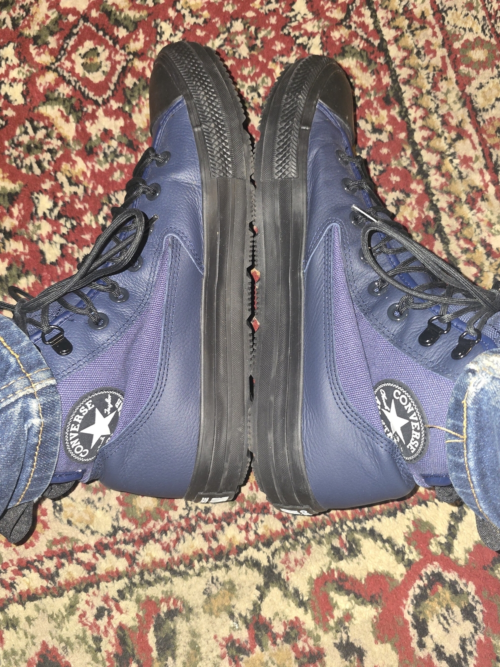 Converse Men’s 10 High Top Leather & Canvas CTAS All Terrain Navy And black
